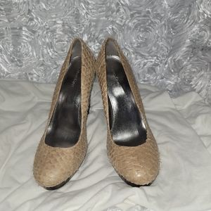 Calvin Klein Snakeskin chunky heels